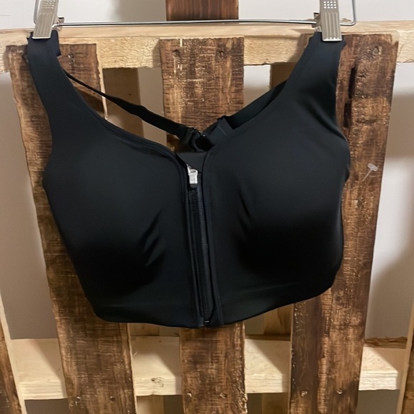 Athleta bra front zip black light padded intimate New Sz 32DD - Picture 3 of 6